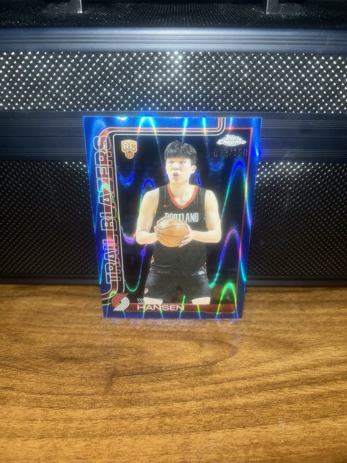 2025-26 Topps Chrome - Yang Hansen /150 #266 Blue RayWave Refractor (RC)