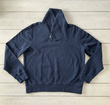 Men  s Y2K Polo Ralph Lauren Shawl Button Herringbone Knit Sweater M