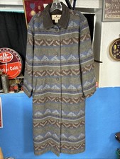 Vintage Woolrich Wool Duster Blanket Coat Southwestern Aztec Women  s Sz Large