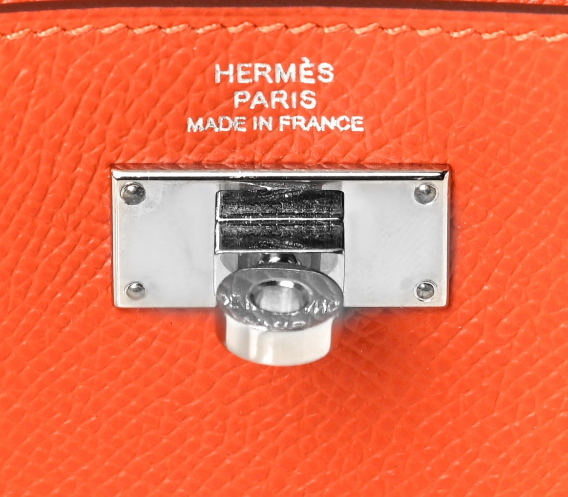HERMES Epsom Kelly Pocket Compact Wallet in Orange Poppy image 4