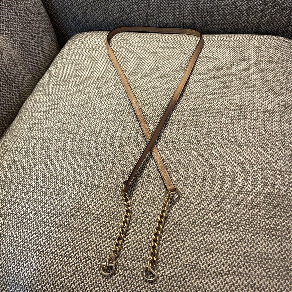 Michael Kors Tan Brown Leather Replacement Strap Gold tone 