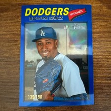 2026 Topps Heritage Chrome Blue Refractor Edwin Diaz #36 /150 Dodgers