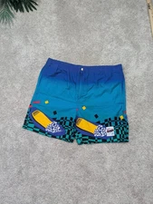 Vintage Morey Boogie Shorts Mens Medium Blue 90s Surf Swim Trunks Cotton Retro