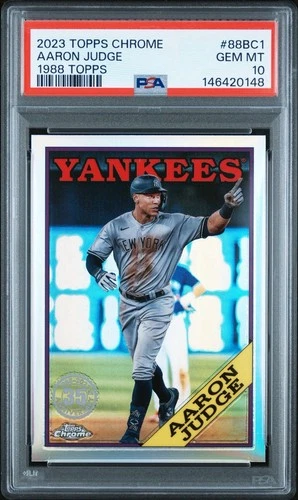 AARON JUDGE 2023 TOPPS CHROME 1988 TOPPS REFRACTOR YANKEES PSA 10