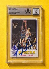 1973-74 TOPPS JERRY LUCAS #125 SIGNED AUTO CARD BECKETT 10 AUTHENTIC KNICKS
