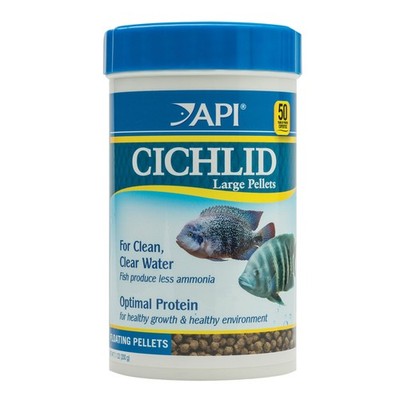 Api Cichlid Large Pellets Fish Food 7.1 Ounce Floating Pellets For Cichlids