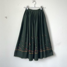 Vintage Ralph Lauren Collection 100 Wool Pheasant Maxi Skirt Size 4 Runway