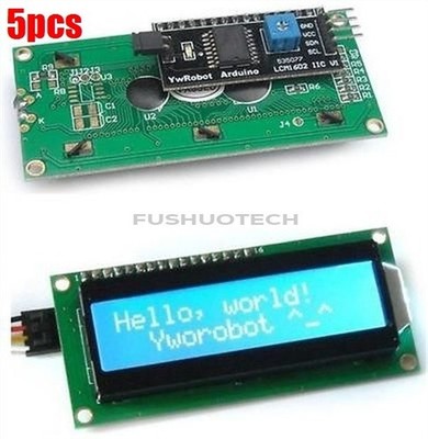 5Pcs IIC/I2C/TWI/SP  I Serial INTERFACE1602 16X2 Lcd Module Display   T9 N ea *m