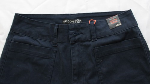 One5One Veda Damenhose hoch geschnitten Baumwolle weites Bein MP7 marineblau Größe 10/30 - Bild 2 von 5