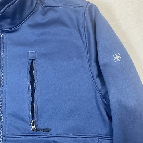 Swiss Tech Men’s Medium (38-40) Full Zip Windbreaker Jacket Pockets - Blue - Picture 4 of 7
