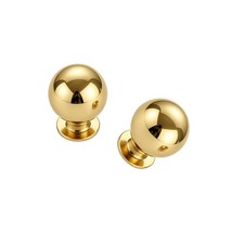 5 Pack 1 inch Unlacquered Brass Cabinet knobs, 100 -Solid-Brass knobs, Round ...