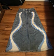 Jnco Hypnotix Baggy Skate Rave Wide-Leg Jeans Size 7 28x30 Vintage 90s