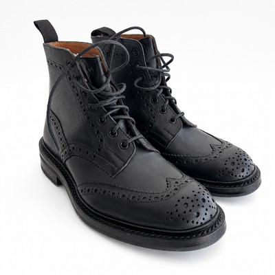 Tricker s Stow Black Chromexcel Brogue Boots Men s US 7.5 (UK 6.5) New