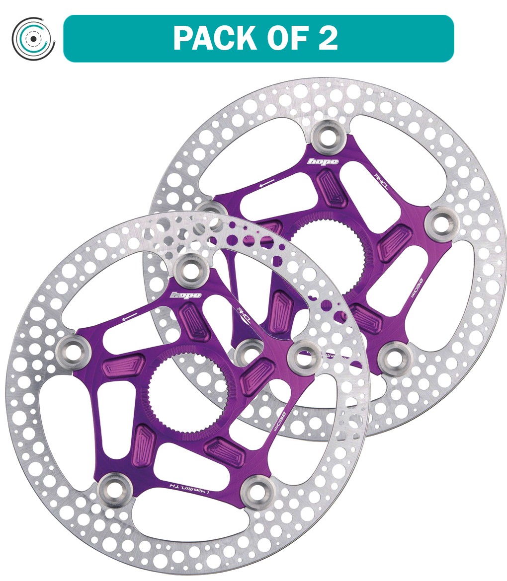 Комплект из 2 дисковых роторов Hope RX - 140 мм центральный фиксатор фиолетовый 35590₽
