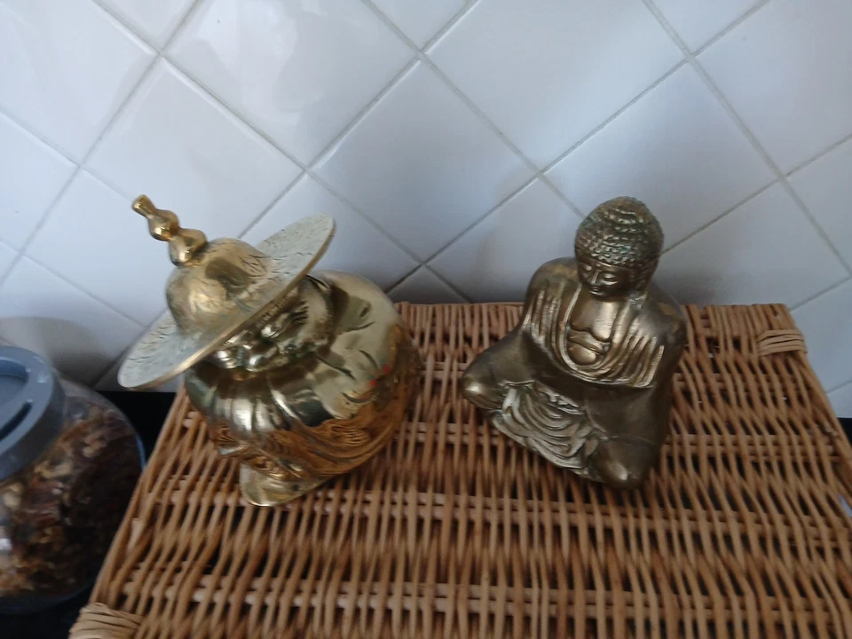 Pair Of Chinese Brass Buddhas - Image 4 of 4