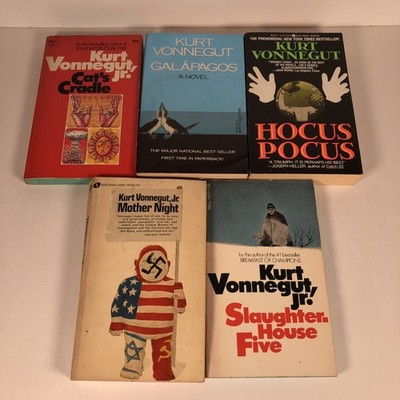 Lot 5 KURT VONNEGUT ~CATS CRADLE~ MOTHER NIGHT~ SLAUGHTER HOUSE~ HOCUS GALAPAGOS