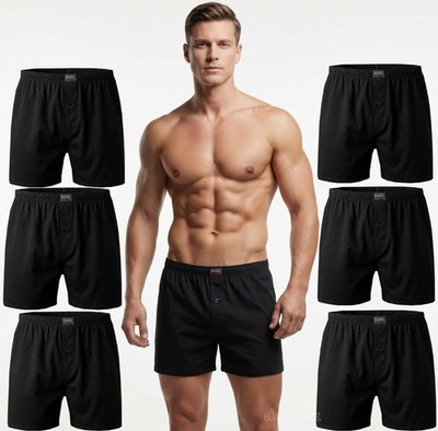 3/6/9/12 Herren Boxershorts Unterhosen Baumwolle Boxer Schwarz Gr.5(S)-13(6XL)