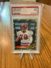 1986 TOPPS #367 BILL FRALIC RC FALCONS PSA 9 MINT RC ROOKIE CARD. rookie card picture