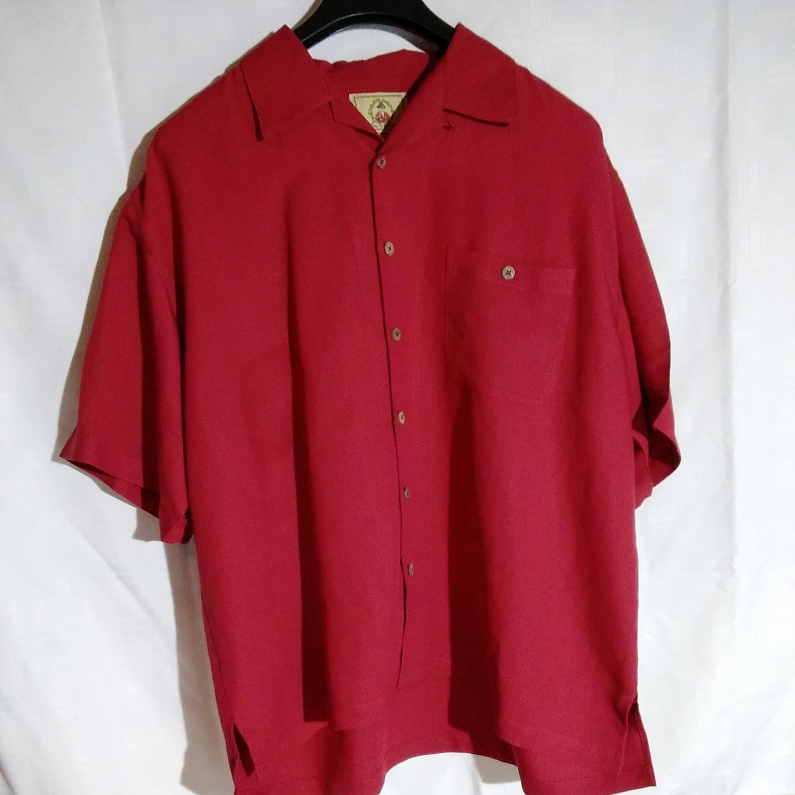 Joe Marlin Men’s Button Up 2XL Red Shirt Short Sleeve