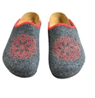 Birkenstock Papillio Boston Wool Clog Size 39 US Women's 8 Gray Embroidery