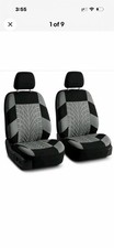 Fh Group Universal Fit Cloth Car Seat Covers Built-in Seat Belt Front Set -gray Fh Group Universal Fit Cloth Car Seat Covers Built-in Seat Belt Front Set -gray
