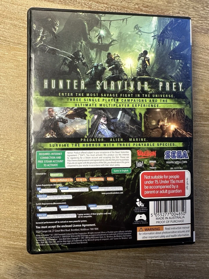 Aliens Vs Predator Sega PC Windows Game with Manual 2 Disc Set - Image 2 of 4