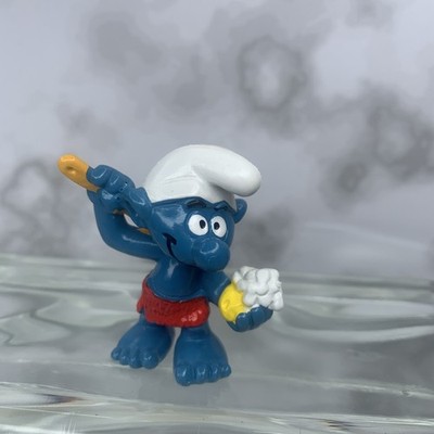 Vintage Smurfs Bath Sauna Showering Smurf Peyo W Germany Bully