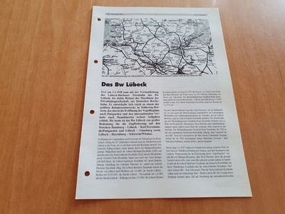 Deutsche Bahnbetriebswerke - BD Hamburg - Bw Lübeck / 16 Seiten