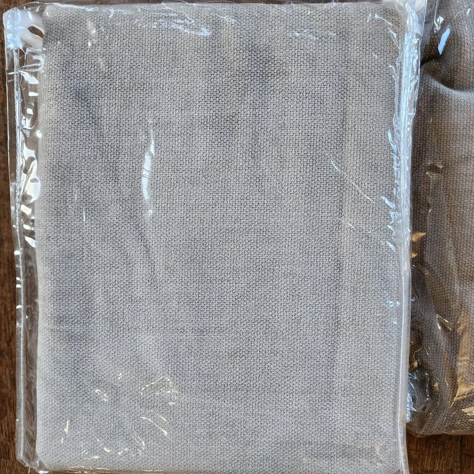 West Elm Worn Velvet Curtains TWO 48x96 Gray 2 Panels Cotton lining NEW - Image 3 of 4