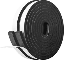 Kikerike Self Adhesive Foam Tape Weatherstrip 3/4In x 3/8In x 20Ft High Density