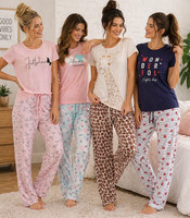 Ladies Womens Short sleeve PJS Pyjamas set Cotton Nighties Loungewear Night wear