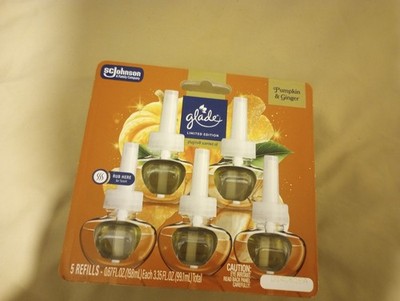Glade Plugins Scented Oil Air Freshener, Pumpkin Ginger, 3.35 fl Oz, 5-Pack
