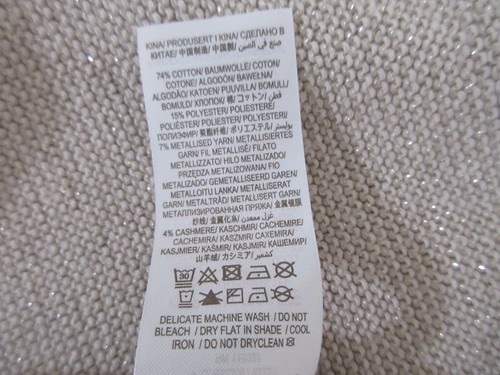 Mini Boden Girls 11-12 y Oatmeal 3 Button Cardigan Sweater Beige Shimmer Cotton - Picture 11 of 12
