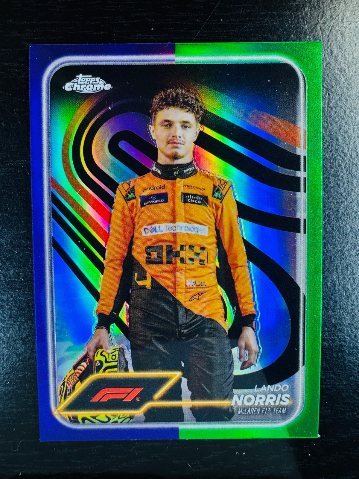 2024 Lando Norris Purple / Green Refractor Topps Chrome #7 Formula 1 F1