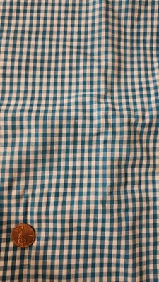 45 x 3 yds Turquoise Gingham checks 1/8 in squares - Full piece