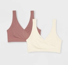 NEW Women  s Nursing Bras XL 2pk Pullover Seamless Sleep Wireless Breastfeeding