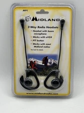 Midland AVP1 2-Way Radio PTT Headsets With Boom Microphone New In Packaging