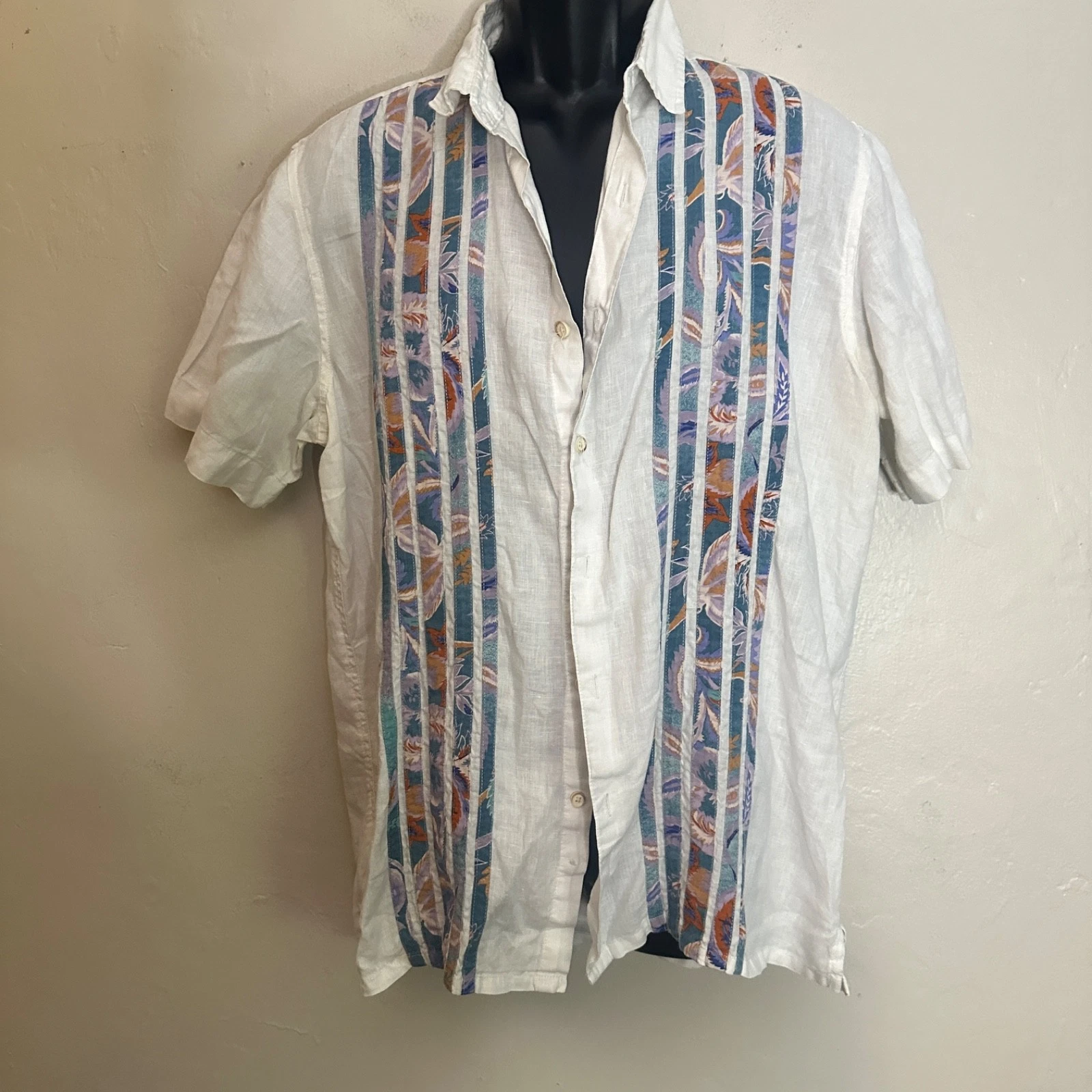 Tasso Elba Pure Linen Shirt Sleeve Shirt Large Gently worn 100% linen