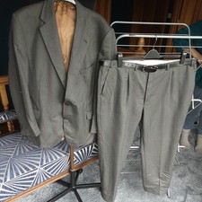 magee  For Men Jacket Trousers Suit Tweed  Wool  Green 50" " C W 46" 29" L