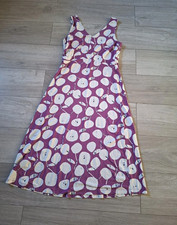 White Stuff Purple Circle Print Flared Dress Stretch Holiday Smart Casual UK10