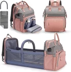 3-in-1 Diaper Bag Backpack with Foldable Baby Bed – Waterproof Travel Baby Bag