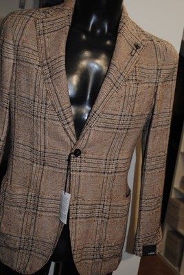 LARDINI SARTORIA JACKE + SEIDE+LEINEN GR 48 FRÜHSOMMER 960,00 KARTIERT. LAR-03L