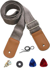 Ukulele Strap Adjustable for Soprano, Concert, Tenor  Baritone Uke Grey