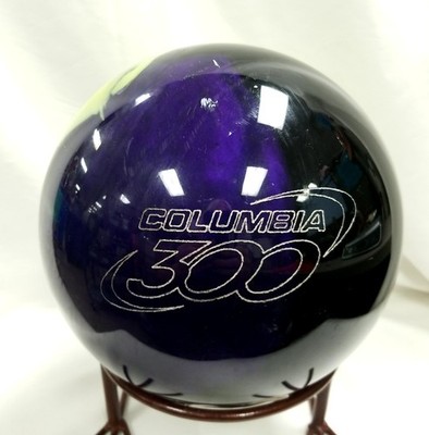Columbia 300 WD White Dot Purple Yellow Black Swirl Bowling Ball 14 lb 9 oz