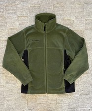 Columbia Youth Boys Full Zip Colorblock Fleece Jacket Green / Black Size L 14/16