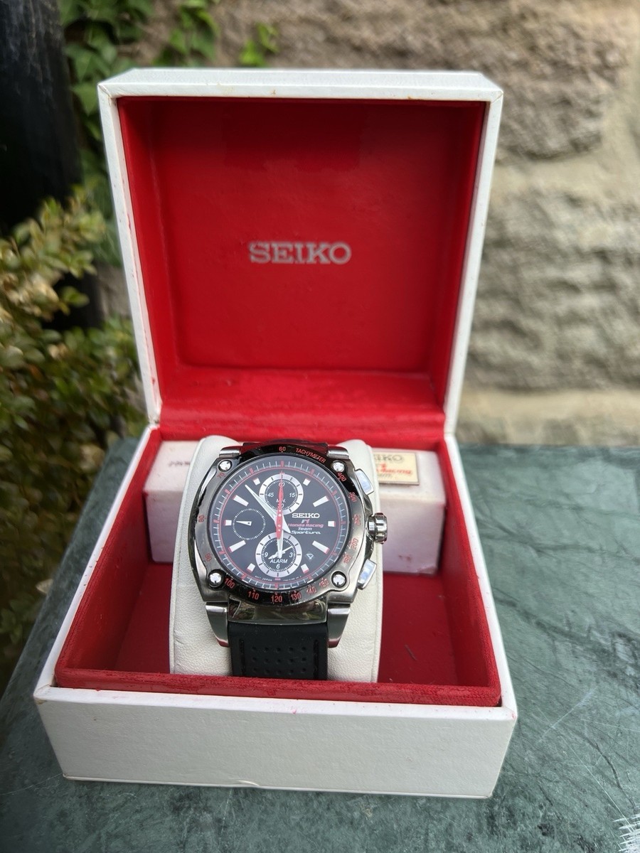 Montre Chronographe Vintage Seiko Sportura F1 Honda Racing Team - Mécanisme Quartz, Boîtier Acier