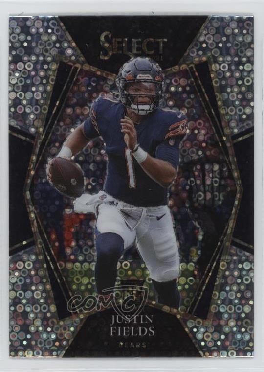 2021 Panini Select Premier Level Disco Prizm Justin Fields #150 Rookie RC 3hd
