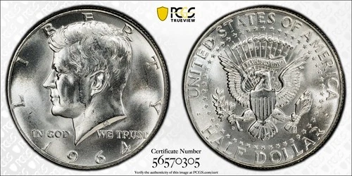 1964 D Kennedy Silver Half-Dollar PCGS Graded MS 65 Vey Nice!!!