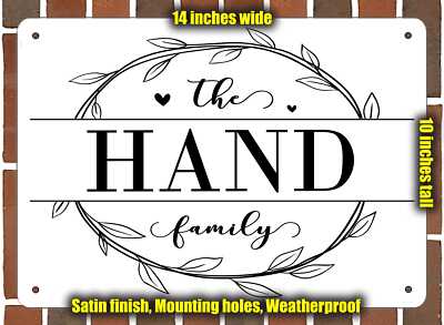Hand Family Decorative Metal Door or Wall Plaque (Style 1)