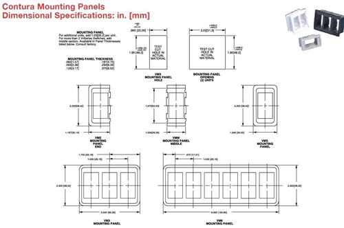 Panel de interruptor de montaje tipo Carling Contura VMM VME 4 interruptor basculante ARB CAR - Imagen 4 de 4